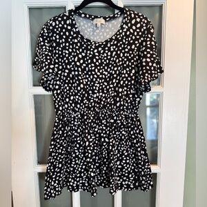 Black and White Polka Dot Women's Top